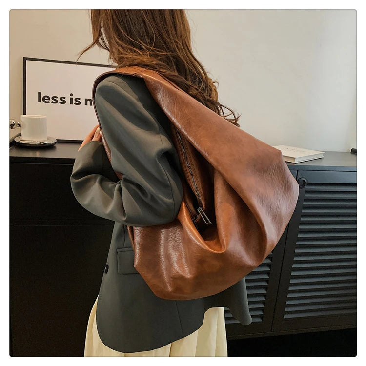 Big Black Shoulder Bags for Women Quality Soft Crossbody Handbag