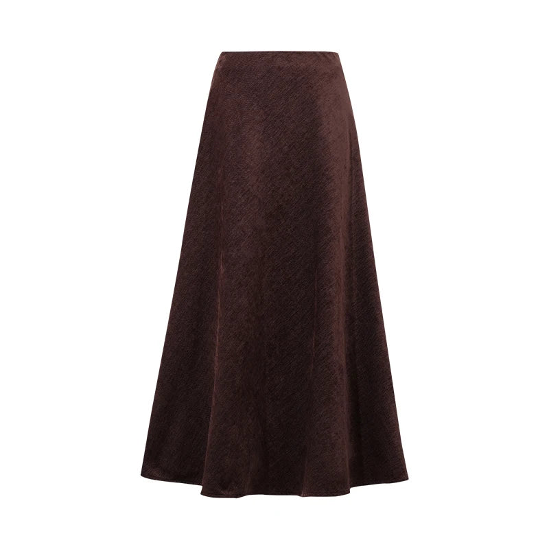 Women's A-Line Midi Skirt Cotton Loose Fit Elegant Commuter Slimming Minimalist Skirts