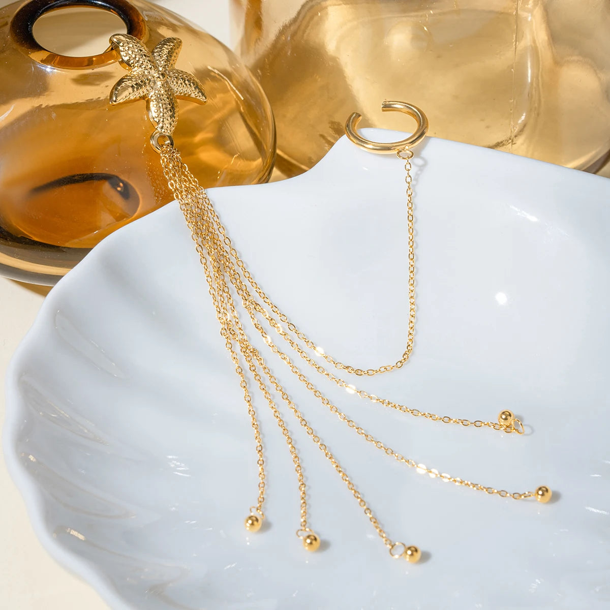 Gold Plated Stainless SteelStarfish earrings