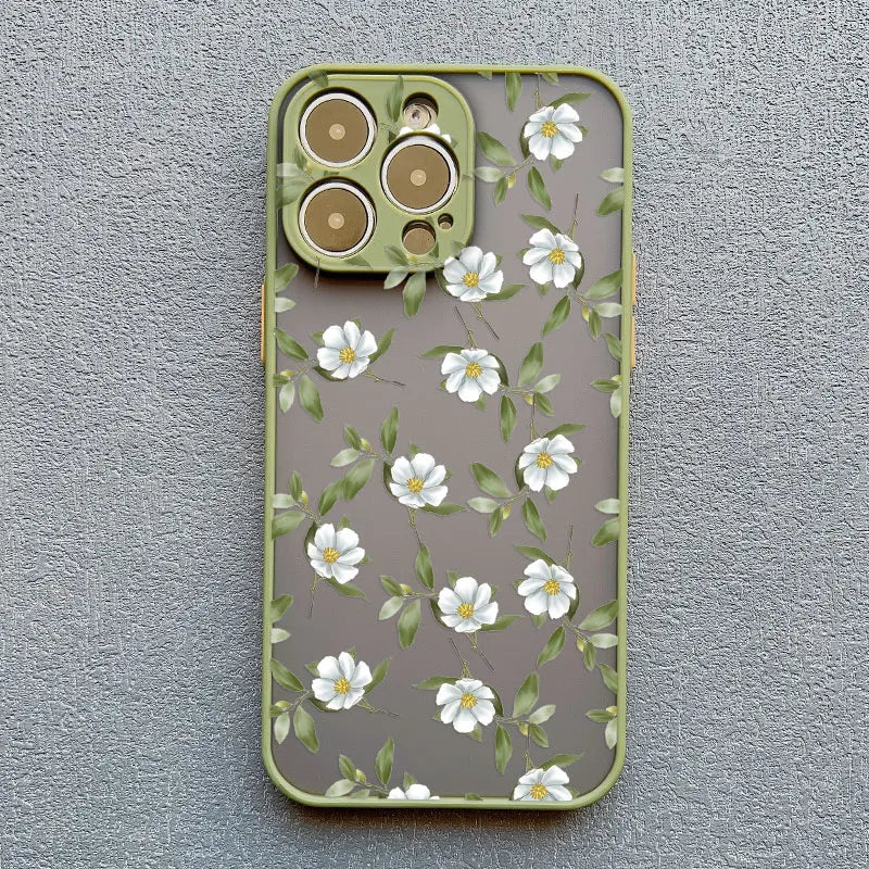 Small White Flowers Phone Case For iPhone 17 16 Pro Max 15 14 Pro Max Plus 13 12 11 Mini Pro Max Shockproof Back Cover