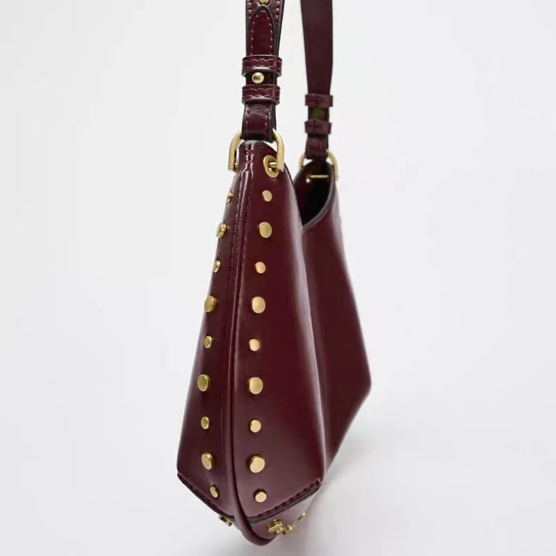 New Trendy Shoulder Bag Wine Red Black