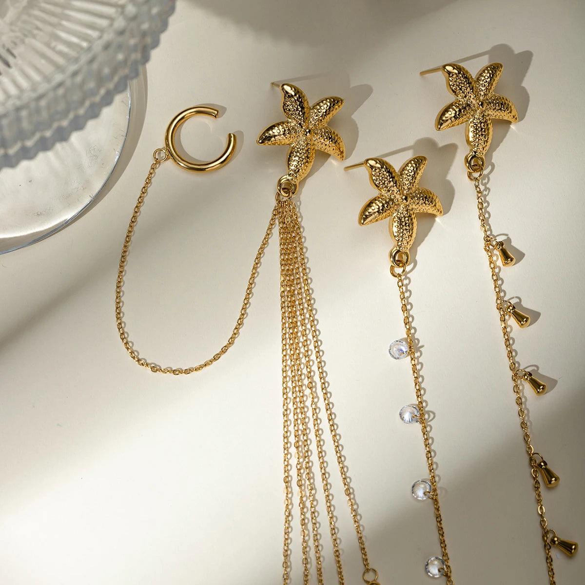 Gold Plated Stainless SteelStarfish earrings