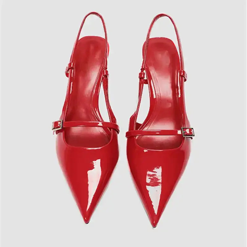 Elegant Red & black Sandals For Women