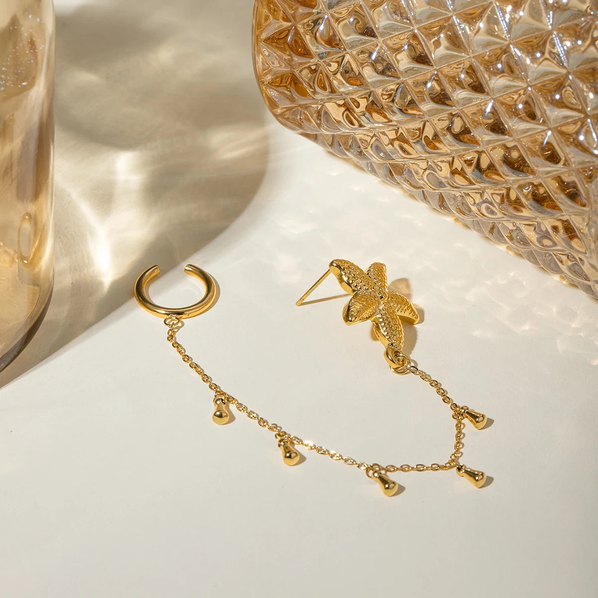 Gold Plated Stainless SteelStarfish earrings