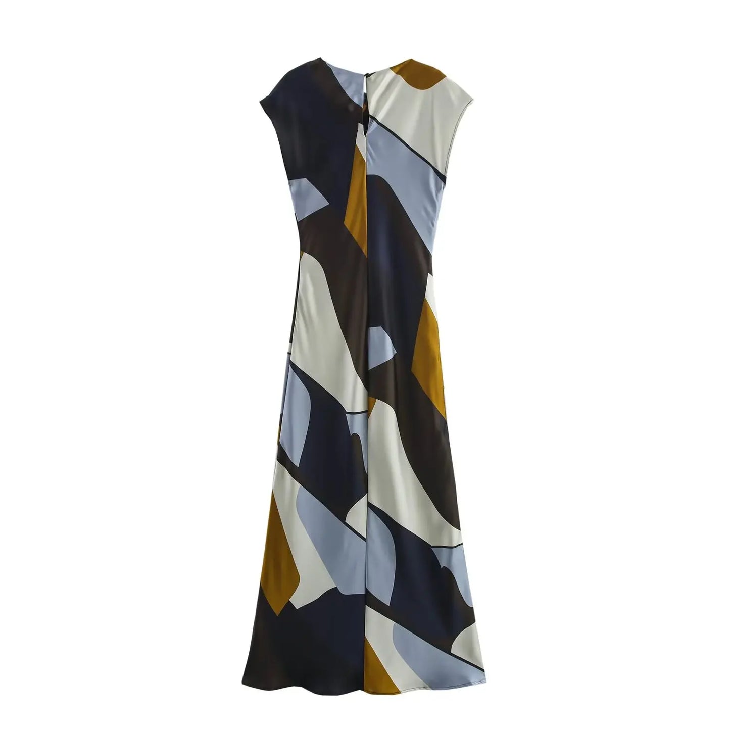 New Satin texture style Printed Dress printed