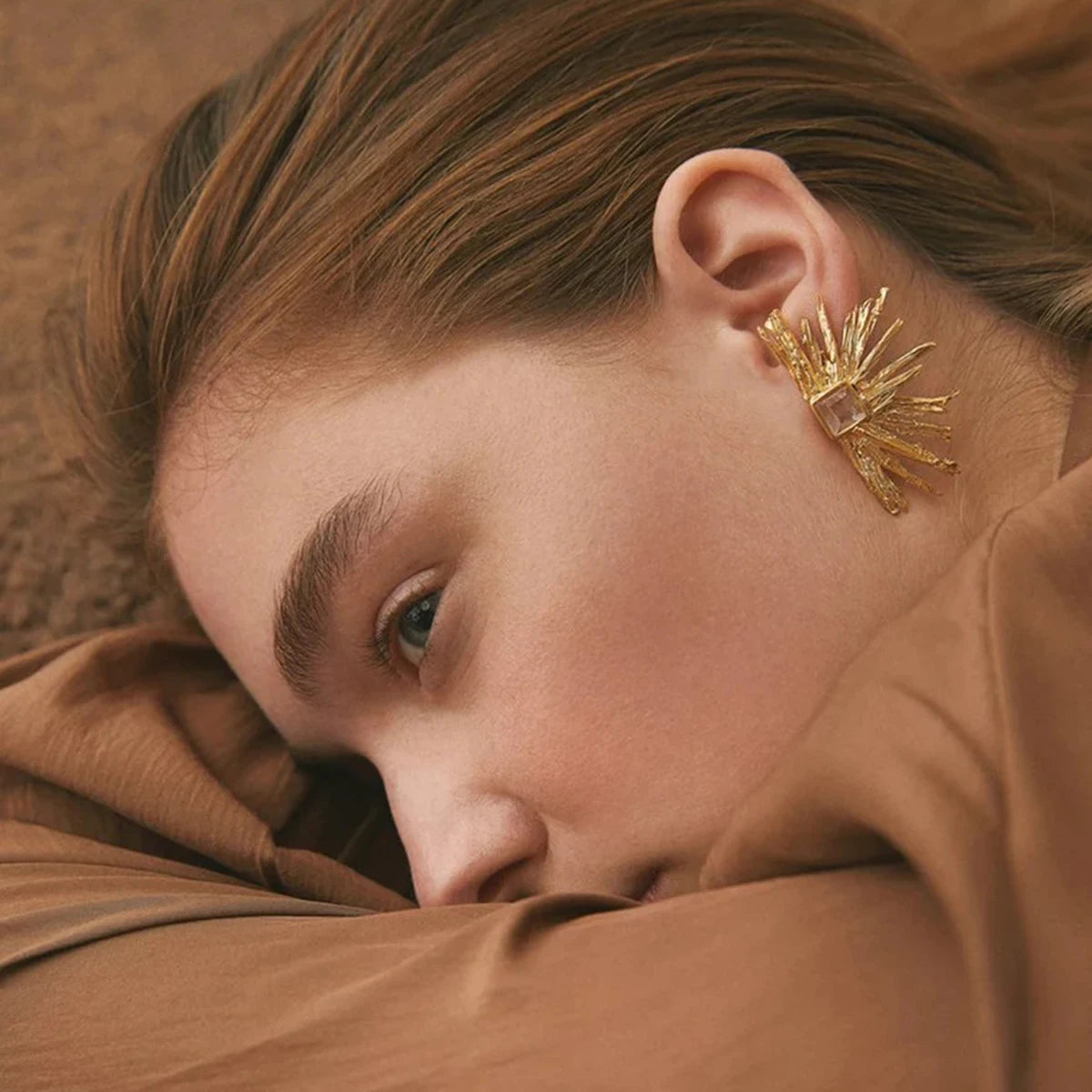 Geometric Waterproof Gold Plated Stainless Earrings