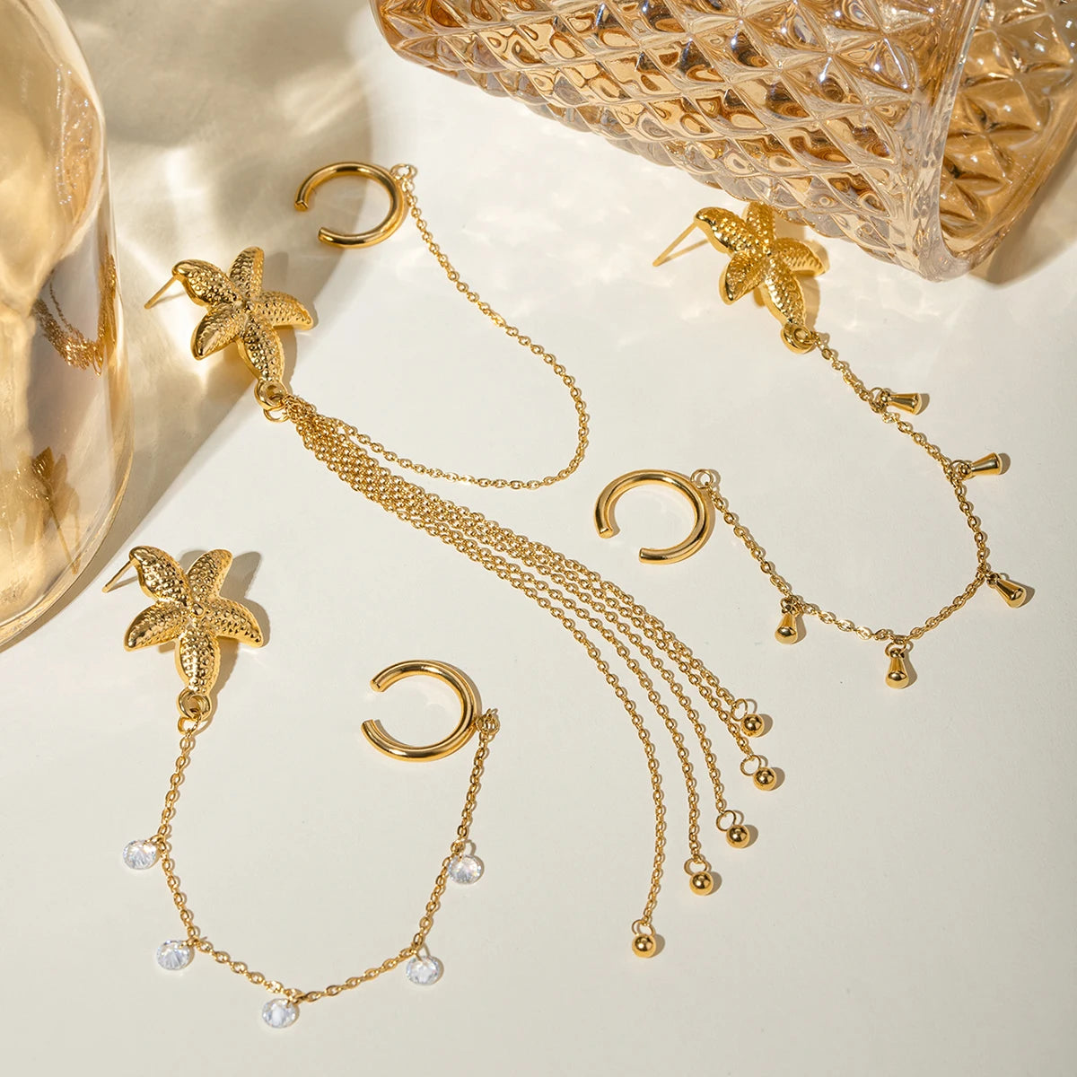 Gold Plated Stainless SteelStarfish earrings