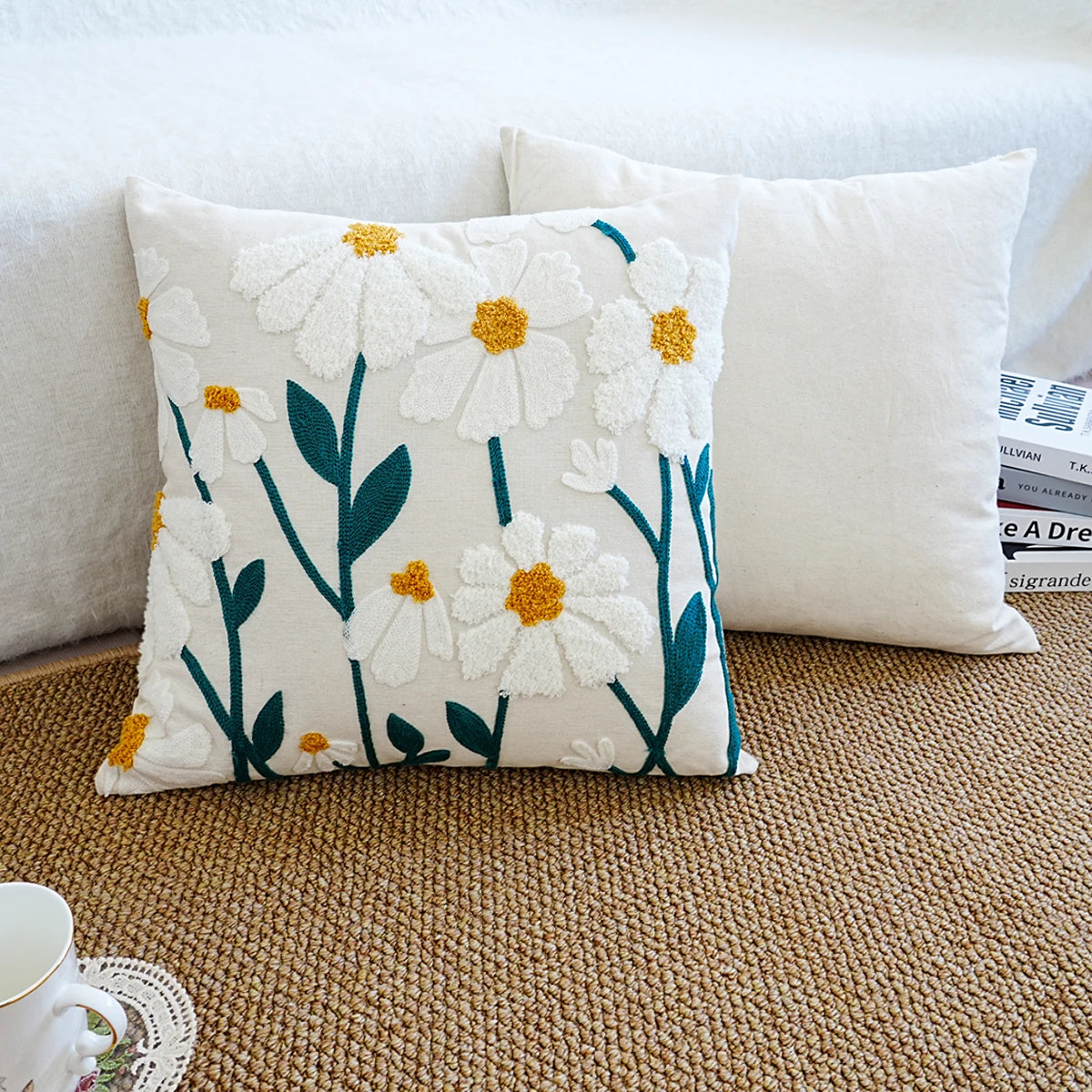 Floral Cover Cushion Pillow Case For Living Room