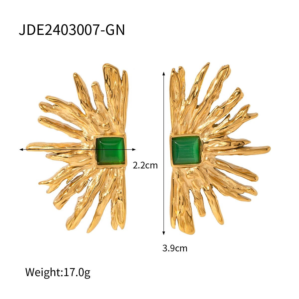 Geometric Waterproof Gold Plated Stainless Earrings