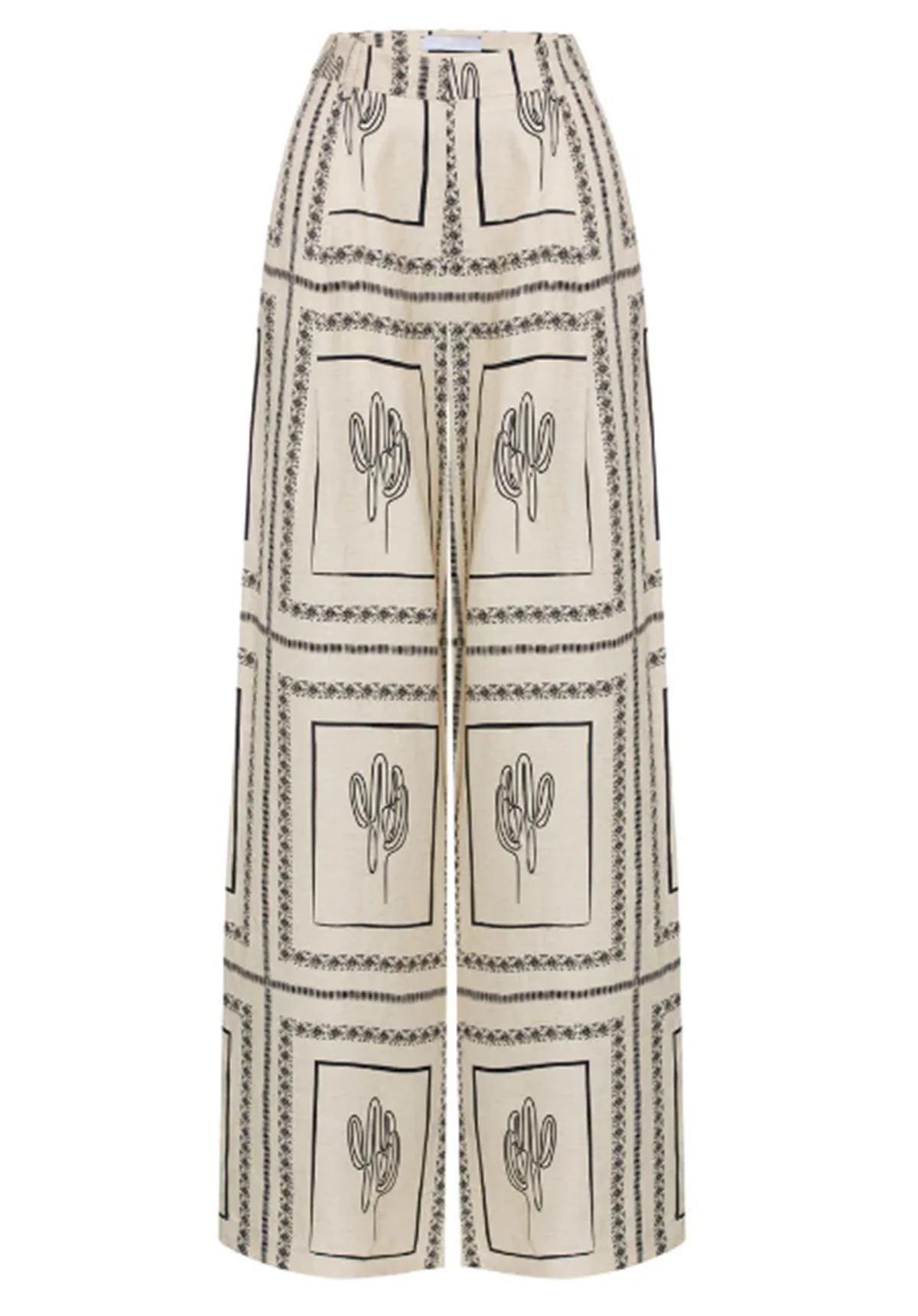 Female Printed Shirts Two Piece Set Lapel Long Sleeve Top High Waist Wide Leg Pants 2024 Spring Summer Women Home Wear Suits