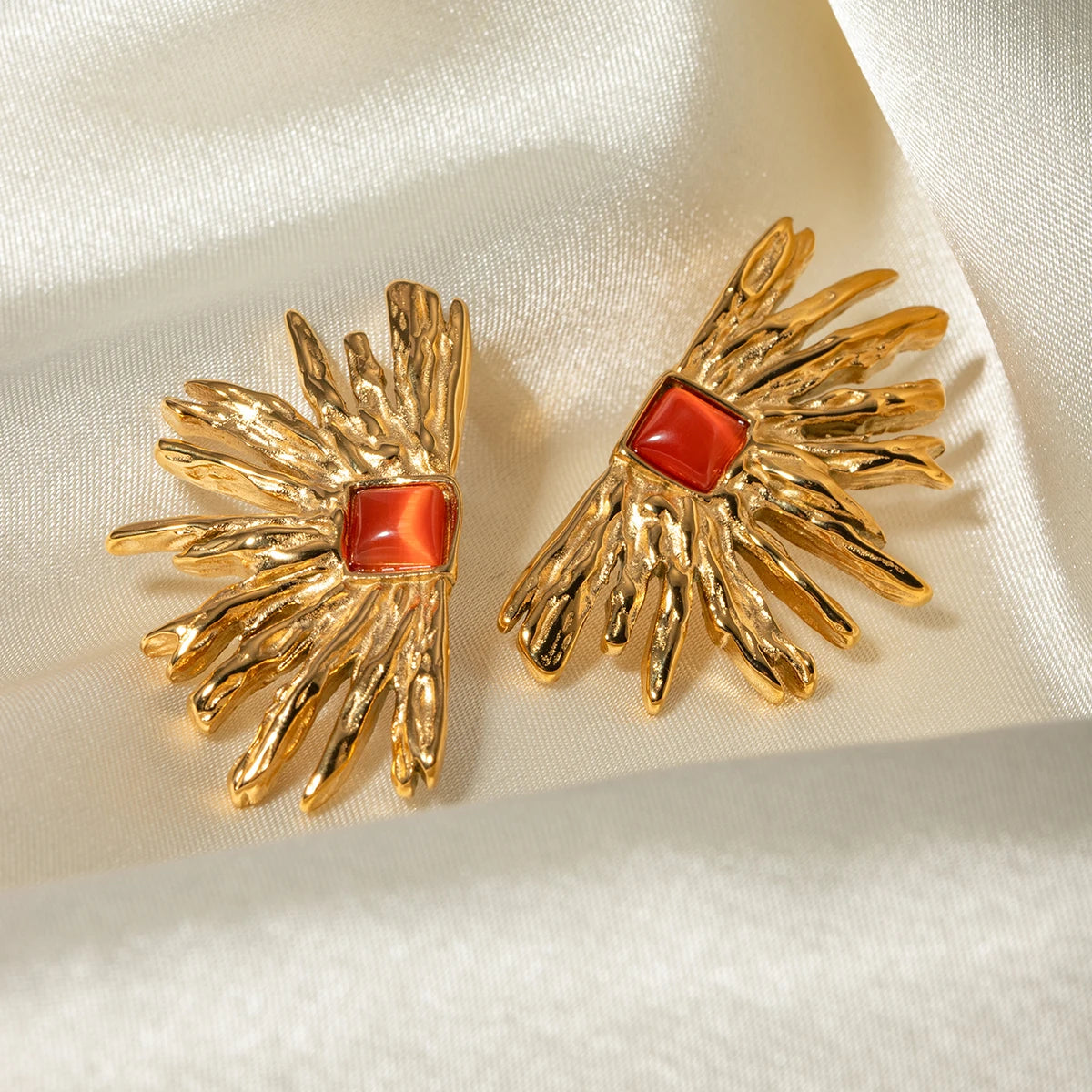 Geometric Waterproof Gold Plated Stainless Earrings