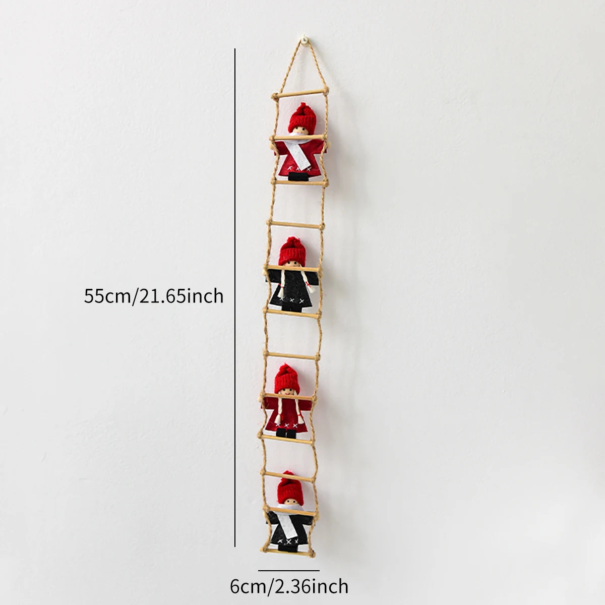 Christmas Wool Felt Figurine Old Man Climbing Ladder Decoration Pendant for Christmas Tree