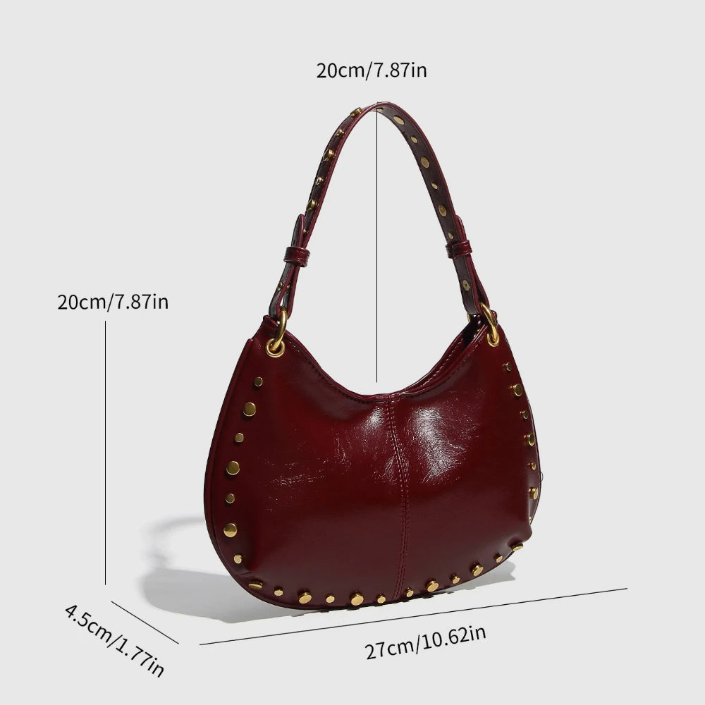 New Trendy Shoulder Bag Wine Red Black