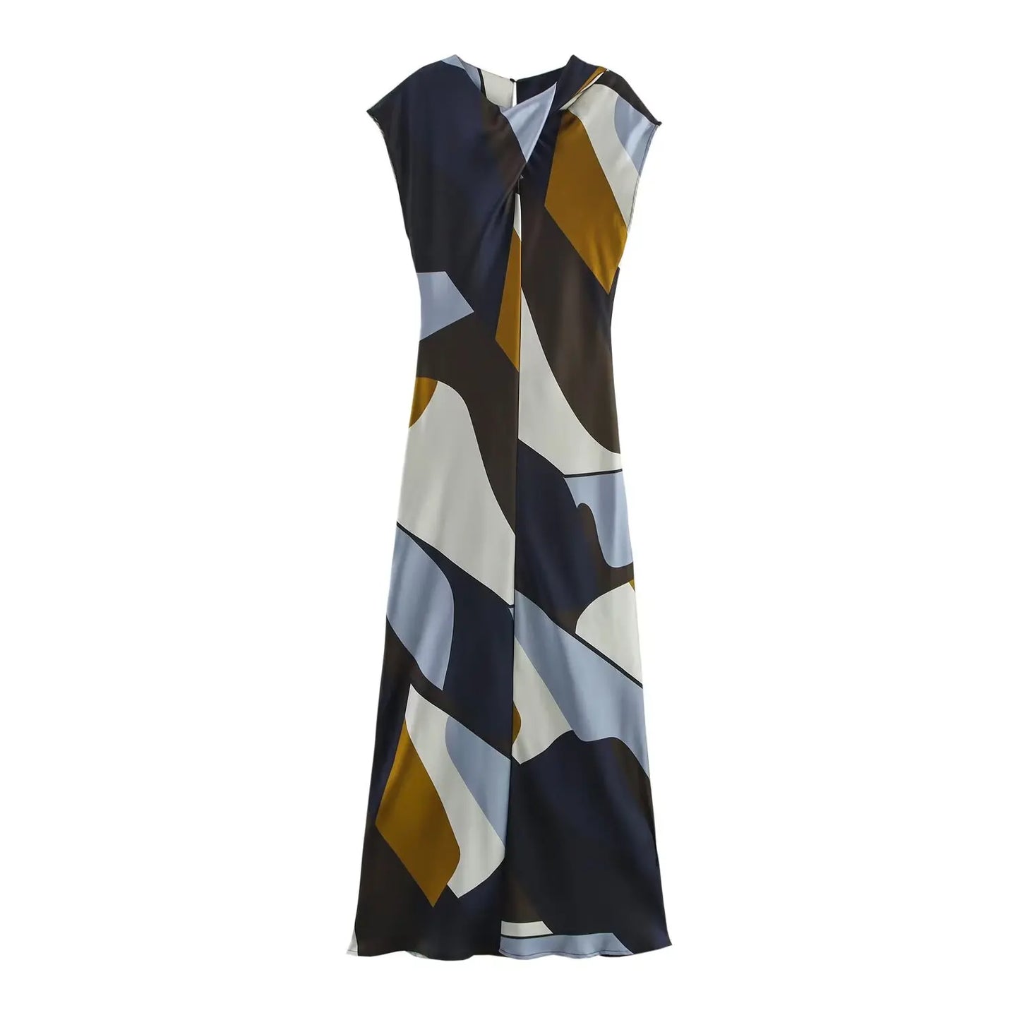 New Satin texture style Printed Dress printed