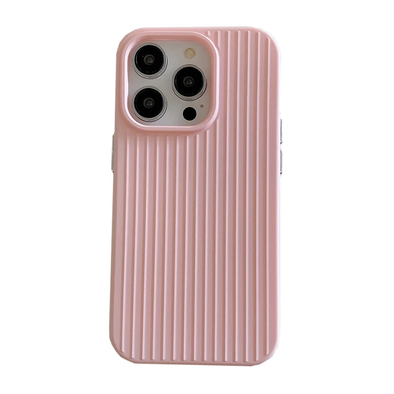 Candy Color Fashion Stripe Soft Silicone Case For iPhone 16 15 14 13 12 11 Pro Max 16 Plus