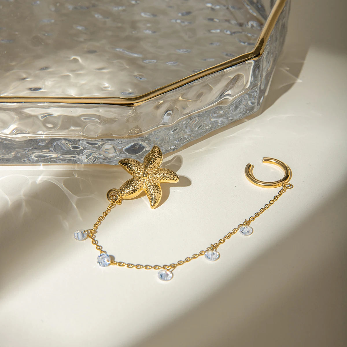 Gold Plated Stainless SteelStarfish earrings