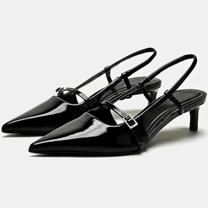 Elegant Red & black Sandals For Women