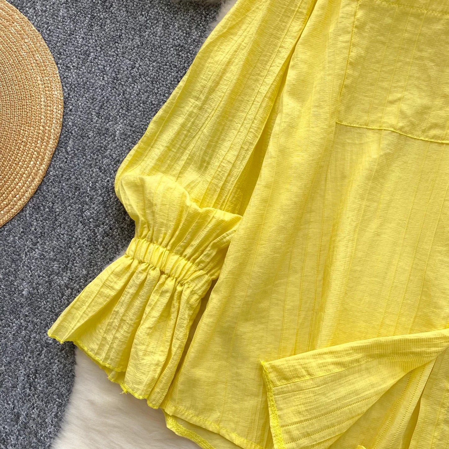 Elegant Polo-neck Vintage Long Flare Sleeves Chic Single Breasted Shirts High Waist Wide Leg Short Pants Sets