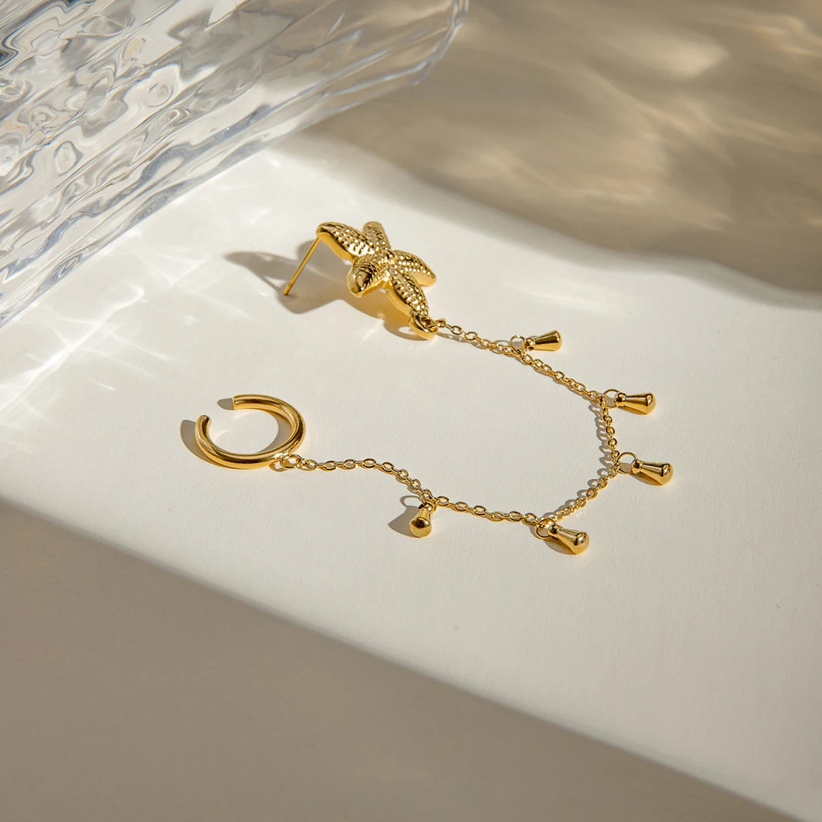 Gold Plated Stainless SteelStarfish earrings