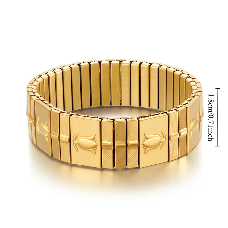 New Gold Plated Stainless Elastic Bracelet For Women