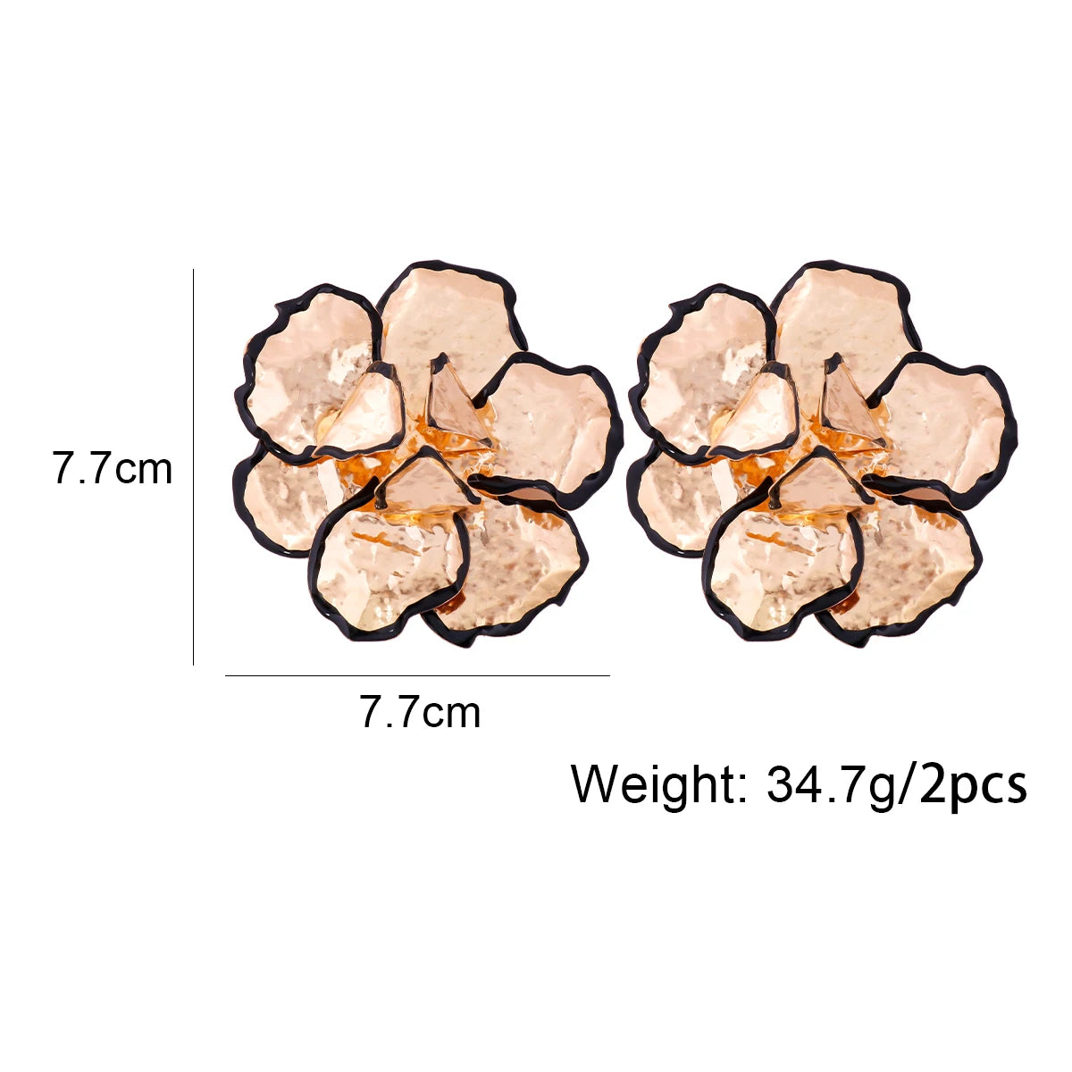 Flower Earrings for Women Vintage Golden Big Drop Earrings Trend Jewelry