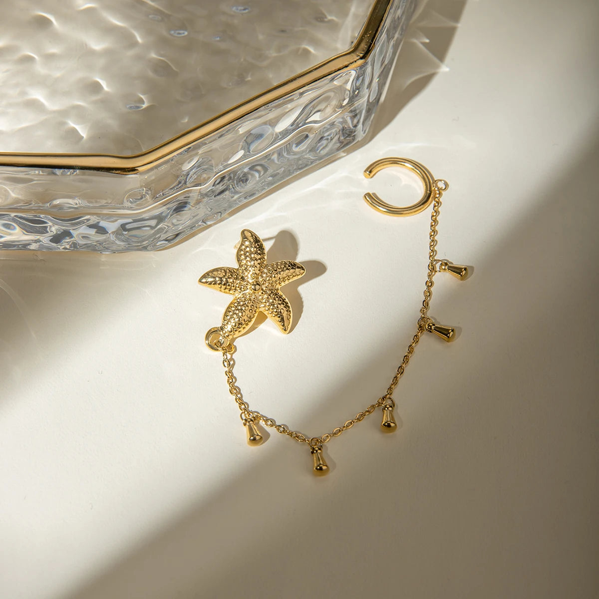Gold Plated Stainless SteelStarfish earrings