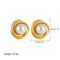 Elegant Stainless Gold Plated Pearl Steel Earrings for Women