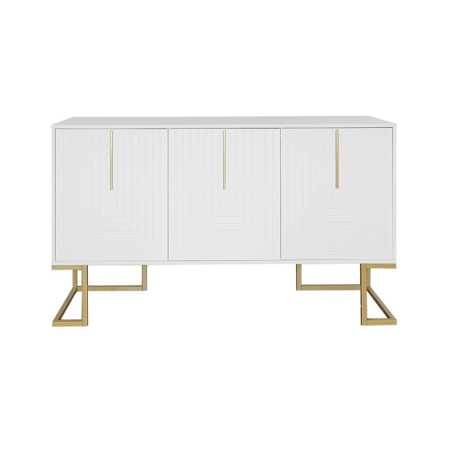 chests of drawers Modern 3-door sideboard with adjustable shelves chest of drawers, navy blue black/white