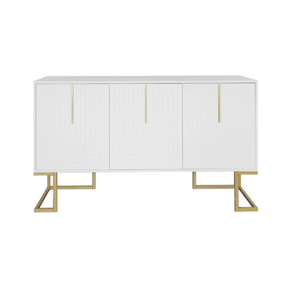chests of drawers Modern 3-door sideboard with adjustable shelves chest of drawers, navy blue black/white