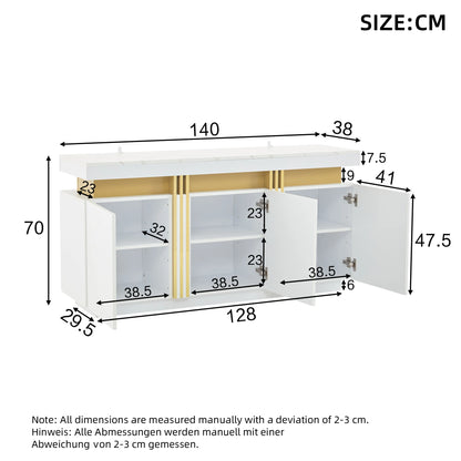 Handleless sideboard with 3 doors,dining room wardrobe with adjustable dividers,side wardrobe with platinum seams,for kitchen, living room,dining room,