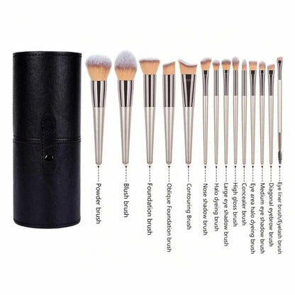 14-Piece Premium Synthetic Makeup Brush Set for Foundation,Powder,Concealers,Eye Shadows and Blush