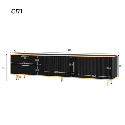 TV wardrobe TV lowboard with 2 doors and 2 drawers, 175cm long, television table living room wardrobes TV furniture for the living room, dining room