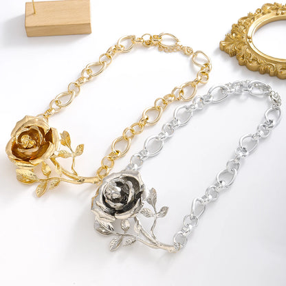 Fashion Jewelry For Women with Rose Pendant Necklace