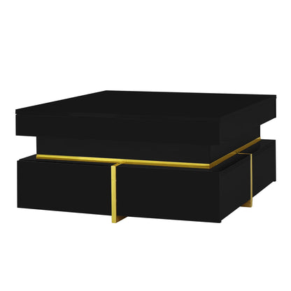 Coffee table, square, high-gloss side table for the bedroom, living room tables with storage for the living room, side table