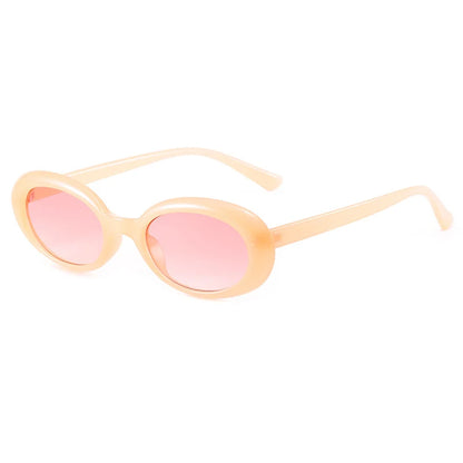 intage Oval Sunglasses Women Fashion Small Round Sun Glasses Female Punk Leopard Shades Eyewear UV400 Oculos De Sol