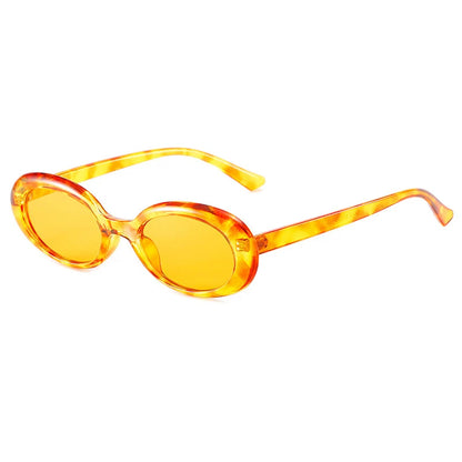 intage Oval Sunglasses Women Fashion Small Round Sun Glasses Female Punk Leopard Shades Eyewear UV400 Oculos De Sol