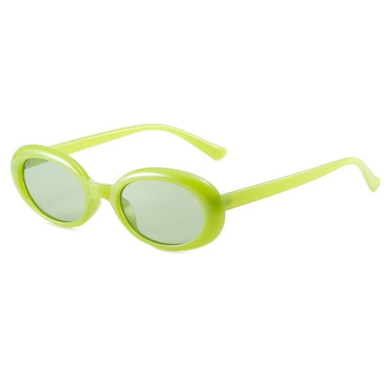 intage Oval Sunglasses Women Fashion Small Round Sun Glasses Female Punk Leopard Shades Eyewear UV400 Oculos De Sol
