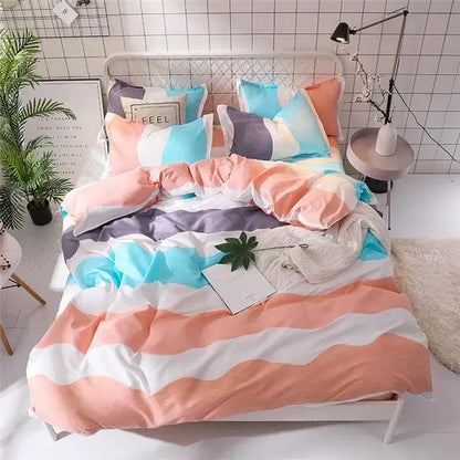 Set Super king size bed linens reactive printing duvet cover set