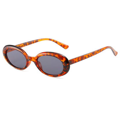 intage Oval Sunglasses Women Fashion Small Round Sun Glasses Female Punk Leopard Shades Eyewear UV400 Oculos De Sol