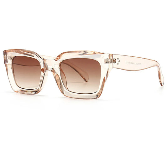 New Brand Design Vintage Sun Glasses For Women Unique Flat Top Eyewear Shades UV400