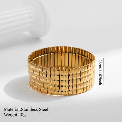 New Gold Plated Stainless Elastic Bracelet For Women