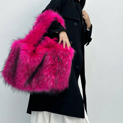 Luxury Faux Mink Fur Bags for Women Handbags