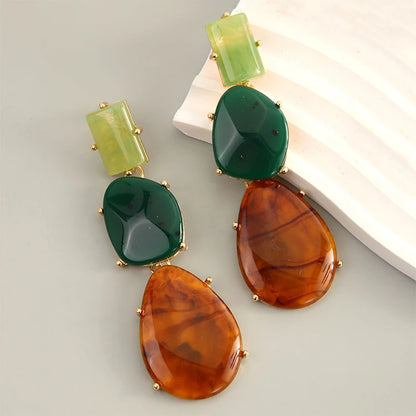 Long Drop Statement Dangle Post Earrings For Women Multi Color Fashion