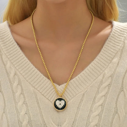 Zodiac Signs Necklace for Women Double Sided Pendant Collar Gold Color Stainless