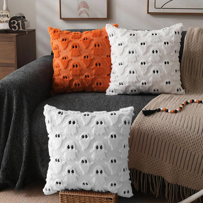 45*45cm Ghost Pumpkin Cushion Cover Halloween Throw Pillow Cover Pumpkin