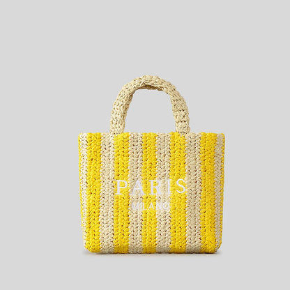 Handbags Summer Striped Straw Bag Candy Color Travel Beach Bag