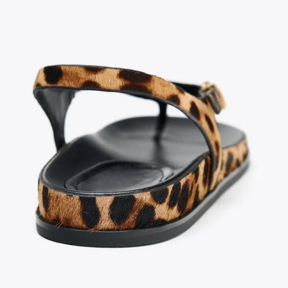 Leopard Print Design Flat Slippers Women
