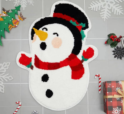 Cartoon Christmas Tree Wool-like Carpet Soft Rugs