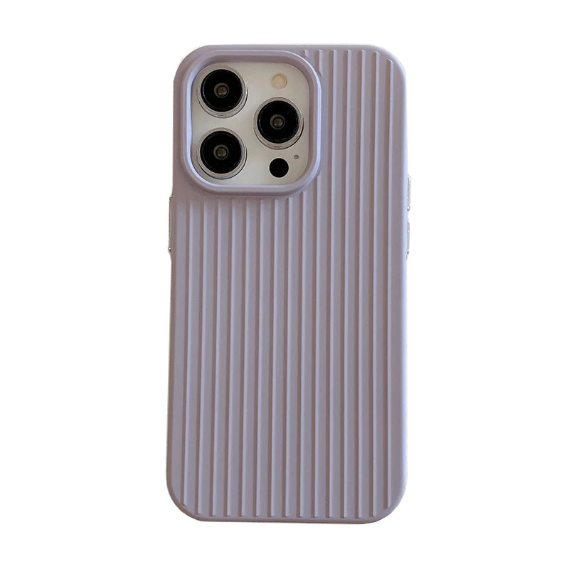 Candy Color Fashion Stripe Soft Silicone Case For iPhone 16 15 14 13 12 11 Pro Max 16 Plus