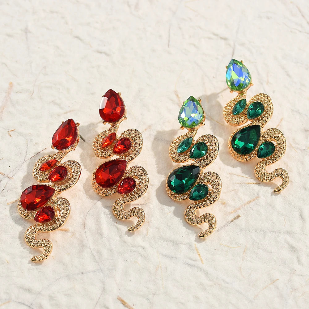 Snake Crystal Earrings For Women